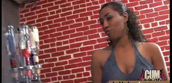 Ebony Cum Slut Hottie Bukkake Party 12